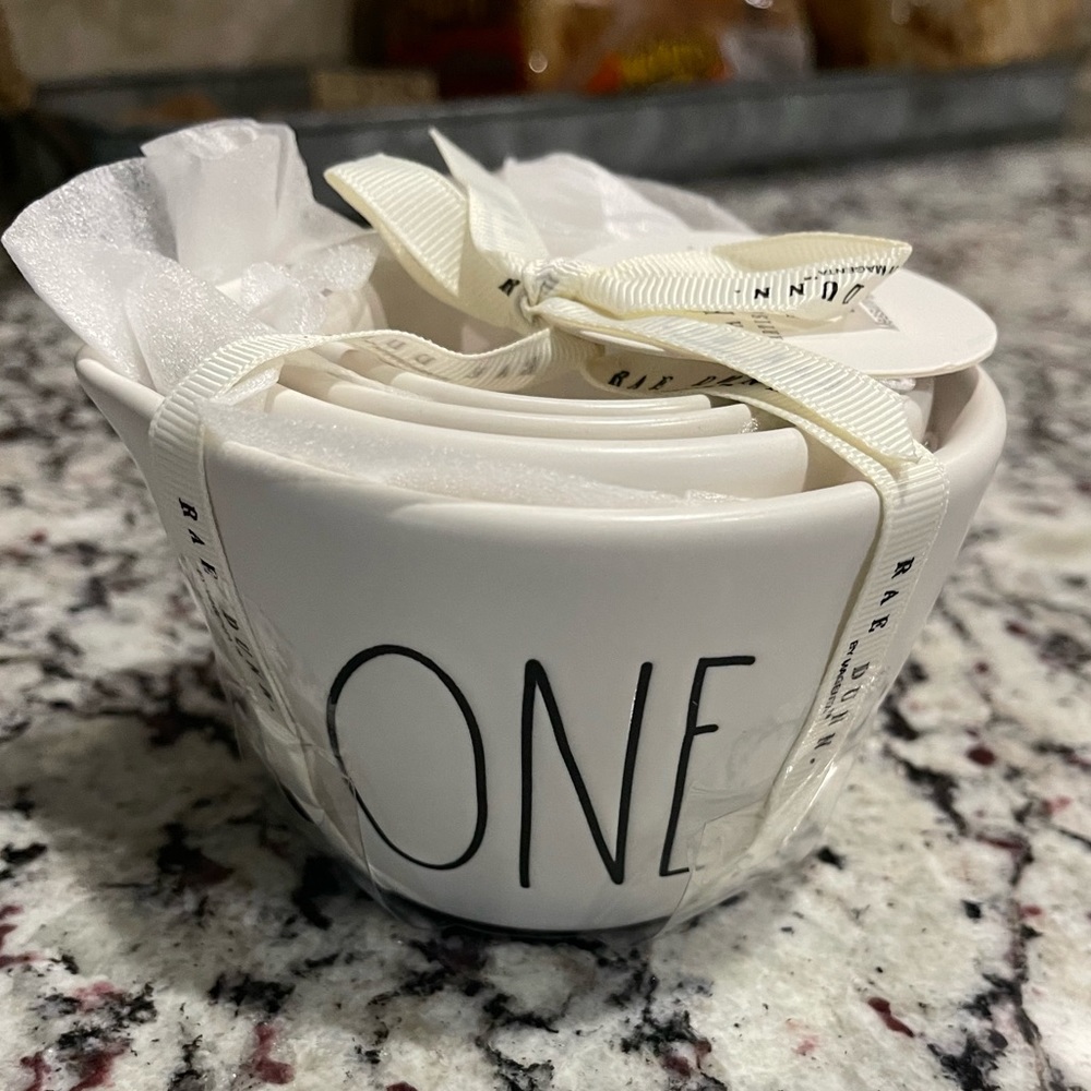 Rae Dunn Matte White Ceramic Measuring Cups
